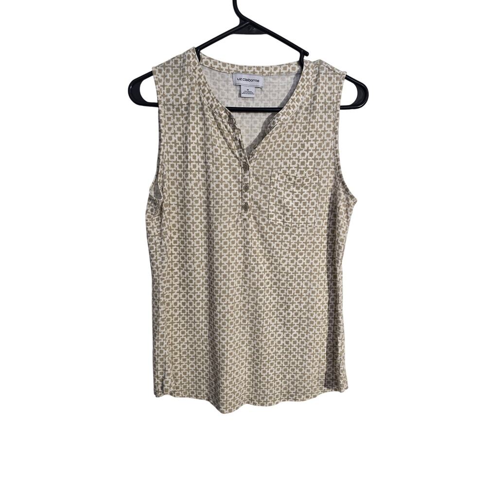 Liz Claiborne Tan Tank Top Blouse Womens Size M